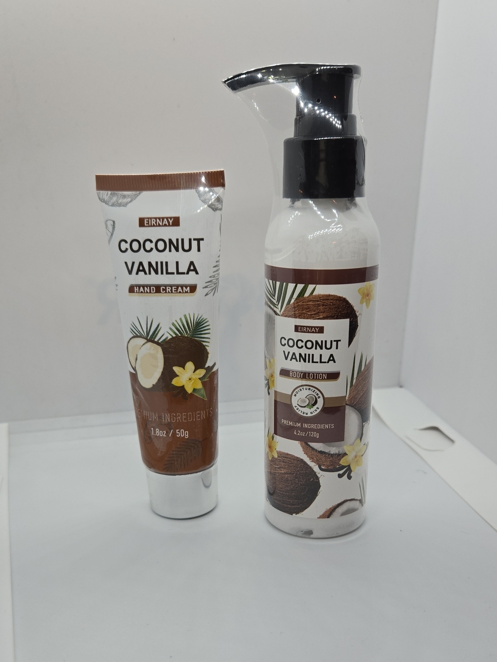 Eirnay Coconut Vanilla 1.8oz Handcream & 4.2oz Body Lotion - NIP